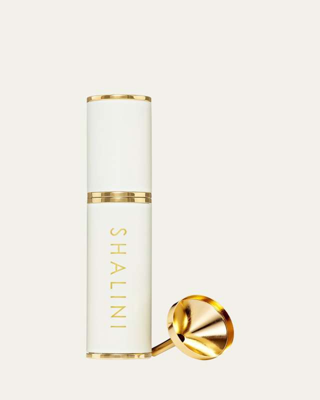 Shalini Parfum White Lacquer and Gold Plated Travel Spray, 0.4 oz./ 12.5 mL